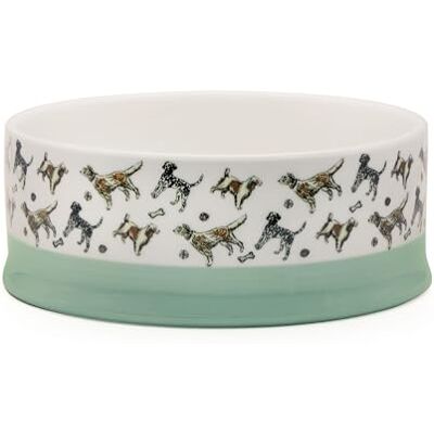 Banbury & Co Ceramic Dog Food Bowl 750ml, Durable Stoneware Dishwasher Safe Pet Bowl, Stylish Dog Print Design 16.5cm Diameter Banbury & Co Ceramic Dog Food Bowl 750ml, Durable Stoneware Dishwasher Safe Pet Bowl, Stylish Dog Print Design 16.5cm Diameter