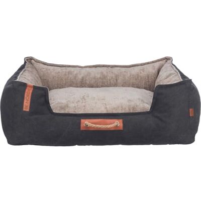 TRIXIE BE Nordic Föhr Dog Bed 60 x 50 cm in Black/Sand Square Dog Basket for Small and Large Dogs Cosy Dog Basket with Practical Carry Handle Soft and Washable 36590 TRIXIE BE Nordic Föhr Dog Bed 60 x 50 cm in Black/Sand Square Dog Basket for Small and Large Dogs Cosy Dog Basket with Practical Carry Handle Soft and Washable 36590