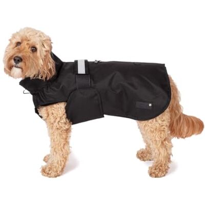 Danish Design 3-in-1 Dog Coat Black, 41cm (16in) All Weather, Waterpoof, Fleece-Lined, Reflective Raincoat for Dogs Danish Design 3-in-1 Dog Coat Black, 41cm (16in) All Weather, Waterpoof, Fleece-Lined, Reflective Raincoat for Dogs