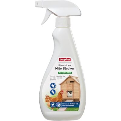 Beaphar Dimethicare Mite Blocker Spray 500ml Specially Formulated for Use On Both Chickens, Avian Birds & Their Housing Pesticide Free – Immobilises Red Mites, Lice & Other External Parasites Beaphar Dimethicare Mite Blocker Spray 500ml Specially Formulated for Use On Both Chickens, Avian Birds & Their Housing Pesticide Free – Immobilises Red Mites, Lice & Other External Parasites