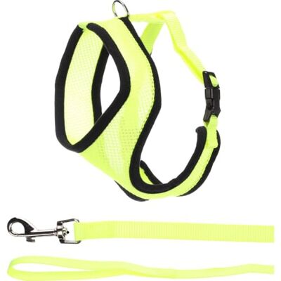Flamingo Harms Cat Harness with Leash – Yellow – Size A: 37 cm, B: 43–55 cm, C: 120 cm x 15 mm x 2 mm – Adjustable Nylon Harness with Breathable Mesh – Includes Leash – Ideal for Large Cats Flamingo Harms Cat Harness with Leash – Yellow – Size A: 37 cm, B: 43–55 cm, C: 120 cm x 15 mm x 2 mm – Adjustable Nylon Harness with Breathable Mesh – Includes Leash – Ideal for Large Cats