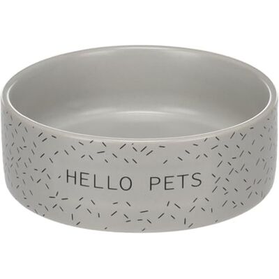Flamingo FEEDING AND DRINKING BOWL LADA ROUND GREY 13x4,5CM 330ML Flamingo FEEDING AND DRINKING BOWL LADA ROUND GREY 13x4,5CM 330ML