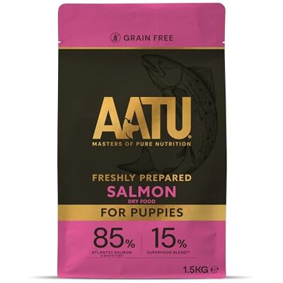 AATU 85/15 Complete Dry Puppy Food, Salmon 1.5kg Dry Food Alternative to Raw Feeding, High Protein. No Nasties, No Fillers. (Packaging may vary). AATU 85/15 Complete Dry Puppy Food, Salmon 1.5kg Dry Food Alternative to Raw Feeding, High Protein. No Nasties, No Fillers. (Packaging may vary).