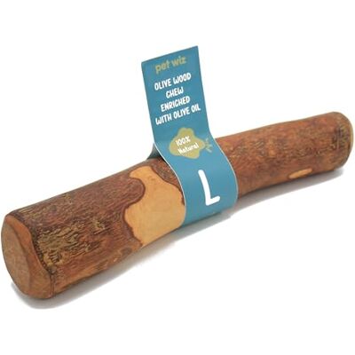 pet wiz Wood Dog Chews Helps Oral Hygiene, Provides Mental Stimulation and Reduce Stress Natural, Durable, and Sustainable (Large, Olive Wood) pet wiz Wood Dog Chews Helps Oral Hygiene, Provides Mental Stimulation and Reduce Stress Natural, Durable, and Sustainable (Large, Olive Wood)