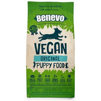 Benevo Vegan Puppy Food Dry (1.8kg) Hypoallergenic, Wheat Free & Non GM, With Essential Fatty Acids, Taurine, & L-carnitine, For Large & Small Breeds, Approved By PETA & Vegan Society UK Benevo Vegan Puppy Food Dry (1.8kg) Hypoallergenic, Wheat Free & Non GM, With Essential Fatty Acids, Taurine, & L-carnitine, For Large & Small Breeds, Approved By PETA & Vegan Society UK