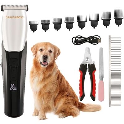 BARBERBOSS All-in-One Pet Grooming Kit Cordless Dog & Cat Clippers for Matted Fur & Thick Hair BARBERBOSS All-in-One Pet Grooming Kit Cordless Dog & Cat Clippers for Matted Fur & Thick Hair