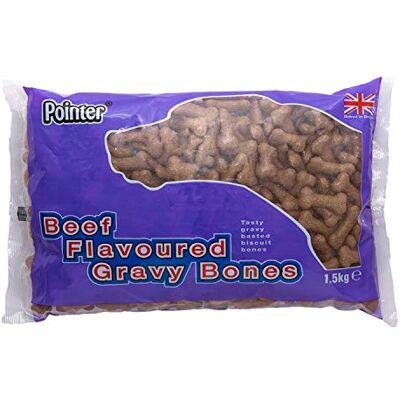 Fold Hill Pointer Beef Flavoured Gravy Bones, Beefy Dog Treats, Tasty Gravy Dog Bones, 1.5kg Fold Hill Pointer Beef Flavoured Gravy Bones, Beefy Dog Treats, Tasty Gravy Dog Bones, 1.5kg
