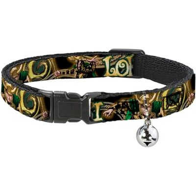 Buckle-Down Cat Collar Breakaway Loki Poses Black Gold Green 8 to 12 Inches 0.5 Inch Wide, Model: BAC-WAV037-NM Buckle-Down Cat Collar Breakaway Loki Poses Black Gold Green 8 to 12 Inches 0.5 Inch Wide, Model: BAC-WAV037-NM