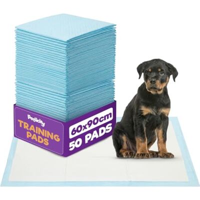 Petlicity 60x90cm Large Puppy Pads 50-pack Disposable Puppy Training Pads, Highly Absorbent Leak-Proof Dog Training Pads, Premium Quality Quick-Dry Dog Pee Pad Dog Mats for Pee, Puppy Pads Large Petlicity 60x90cm Large Puppy Pads 50-pack Disposable Puppy Training Pads, Highly Absorbent Leak-Proof Dog Training Pads, Premium Quality Quick-Dry Dog Pee Pad Dog Mats for Pee, Puppy Pads Large