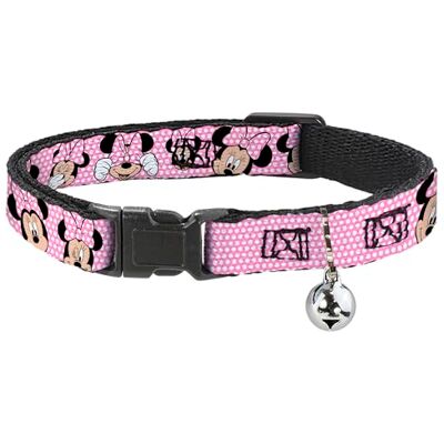 Buckle-Down Cat Collar Breakaway Minnie Mouse Expressions Polka Dot Pink White 8 to 12 Inches 0.5 Inch Wide Buckle-Down Cat Collar Breakaway Minnie Mouse Expressions Polka Dot Pink White 8 to 12 Inches 0.5 Inch Wide
