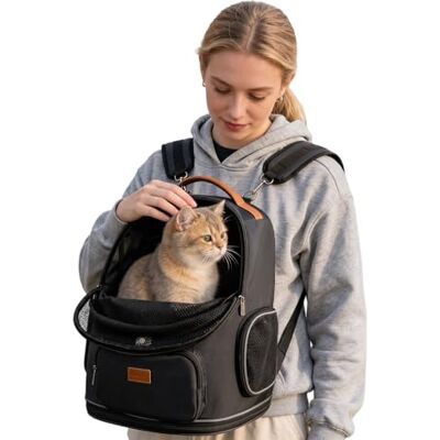 Morpilot Interactive Dual-Use Pet Rucksack, Front & Back Carry Cat Carrier Backpack, Expandable Breathable Pet Carrier for Medium Cats & Small Dogs Up to 11.3kg Morpilot Interactive Dual-Use Pet Rucksack, Front & Back Carry Cat Carrier Backpack, Expandable Breathable Pet Carrier for Medium Cats & Small Dogs Up to 11.3kg