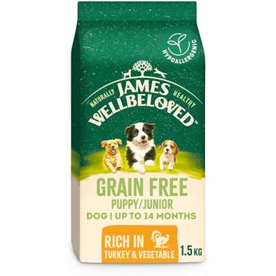 James Wellbeloved Dog Puppy Hypoallergenic Dry Food Grain Free Turkey 1.5 kg James Wellbeloved Dog Puppy Hypoallergenic Dry Food Grain Free Turkey 1.5 kg