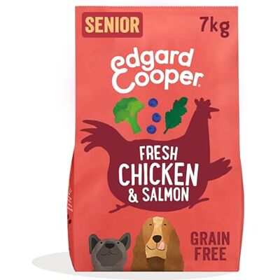 Edgard & Cooper Grain Free Dry Dog Food For Medium Breed Senior Dogs (7kg), Fresh Chicken & Salmon, Glucosamine For Aging Joints, With Broccoli, Rosehip And Turmeric, Never Meat Meal Edgard & Cooper Grain Free Dry Dog Food For Medium Breed Senior Dogs (7kg), Fresh Chicken & Salmon, Glucosamine For Aging Joints, With Broccoli, Rosehip And Turmeric, Never Meat Meal