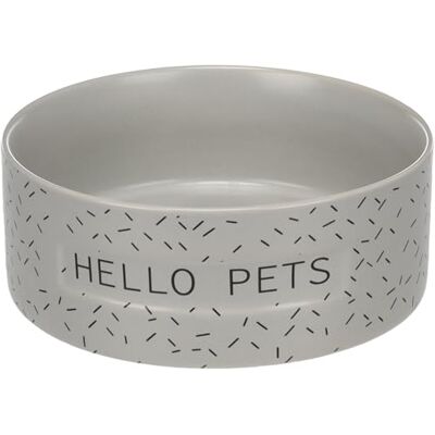 Flamingo FEEDING AND DRINKING BOWL LADA ROUND GREY 16,5x6CM 800ML Flamingo FEEDING AND DRINKING BOWL LADA ROUND GREY 16,5x6CM 800ML