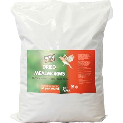 Extra Select Dried Mealworms for Wild Birds: Protein Rich Wild Bird Food for Robins to Swans Meal Worms for Garden Birds 800 gm Bag Extra Select Dried Mealworms for Wild Birds: Protein Rich Wild Bird Food for Robins to Swans Meal Worms for Garden Birds 800 gm Bag