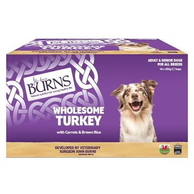 Burns Pet Natural Nutrition Adult and Senior Wet Dog Food Wholesome Turkey, Carrots and Wholegrain Brown Rice 16 x 395gm Burns Pet Natural Nutrition Adult and Senior Wet Dog Food Wholesome Turkey, Carrots and Wholegrain Brown Rice 16 x 395gm
