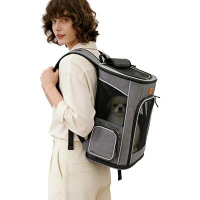 Morpilot Cat Backpack Dog Backpack for Cats and Small Dogs 7 kg, Foldable Pet Backpack with Inner Safety Lead and Shell LightGrey Morpilot Cat Backpack Dog Backpack for Cats and Small Dogs 7 kg, Foldable Pet Backpack with Inner Safety Lead and Shell LightGrey