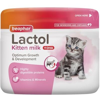Beaphar Lactol Kitten Milk 250g Milk Replacer & Complete Feed for Newborn & Weaning Kittens – For growth & development – Contains DHA, Taurine & Vitamins – Ideal for Hand-Rearing – Use from Birth Beaphar Lactol Kitten Milk 250g Milk Replacer & Complete Feed for Newborn & Weaning Kittens – For growth & development – Contains DHA, Taurine & Vitamins – Ideal for Hand-Rearing – Use from Birth