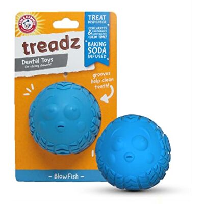 Arm & Hammer Super Treadz Blowfish Dental Toy for Dogs, blue Arm & Hammer Super Treadz Blowfish Dental Toy for Dogs, blue