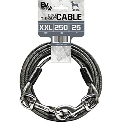 BV Pet Super Heavy XXL Tie Out Cable for Dogs up to 250 Pound, 25 Feet BV Pet Super Heavy XXL Tie Out Cable for Dogs up to 250 Pound, 25 Feet