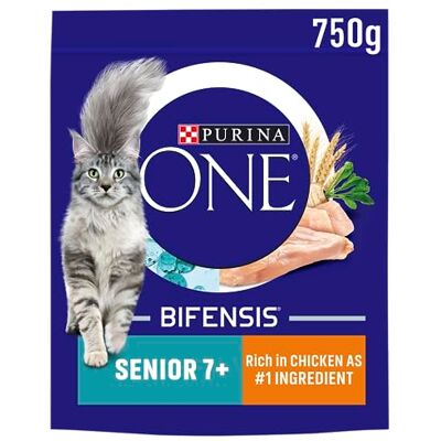 PURINA ONE Senior 7+ Chicken Dry Cat Food 750g (Pack of 4) PURINA ONE Senior 7+ Chicken Dry Cat Food 750g (Pack of 4)