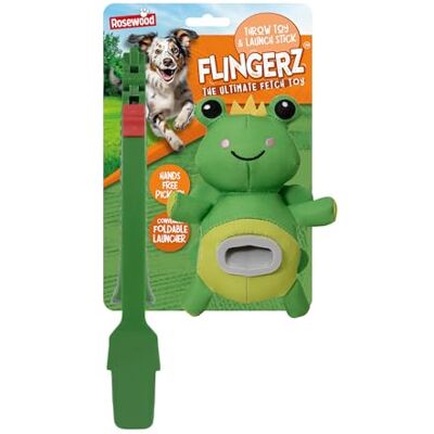 Rosewood Flingerz Frog Dog Toy Launcher – Durable Interactive Fetch Toy for Active Dogs – Long-Distance Throw Flinger for Outdoor Play & Exercise Rosewood Flingerz Frog Dog Toy Launcher – Durable Interactive Fetch Toy for Active Dogs – Long-Distance Throw Flinger for Outdoor Play & Exercise