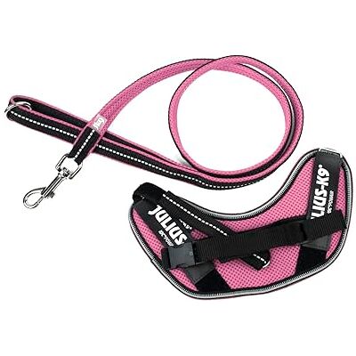 Julius-K9 IDC Powair Bundle IDC Powair Harness, Size: XS/Mini-Mini, Pink + IDC Powair Leash, Size: 1,2 m with Handle and Small Carabiner, Pink Julius-K9 IDC Powair Bundle IDC Powair Harness, Size: XS/Mini-Mini, Pink + IDC Powair Leash, Size: 1,2 m with Handle and Small Carabiner, Pink