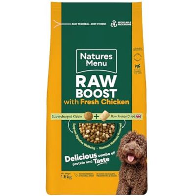 Natures Menu Raw boost Dry Food for Dogs with Fresh Chicken 1,5kg Natures Menu Raw boost Dry Food for Dogs with Fresh Chicken 1,5kg
