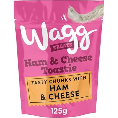 Wagg - Ham & Cheese Toastie Tasty Chunks - 125g - Dog Treats Wagg - Ham & Cheese Toastie Tasty Chunks - 125g - Dog Treats