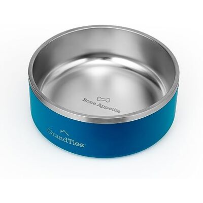 GRANDTIES Stainless Steel Dog Bowl Engraved Reusable BPA-Free Insulated Cat & Dog Bowls Large Heavy Duty Non Skid Spill Proof Dog Bowl Outdoor Dog Water Bowl (42oz, Cobalt Blue) GRANDTIES Stainless Steel Dog Bowl Engraved Reusable BPA-Free Insulated Cat & Dog Bowls Large Heavy Duty Non Skid Spill Proof Dog Bowl Outdoor Dog Water Bowl (42oz, Cobalt Blue)