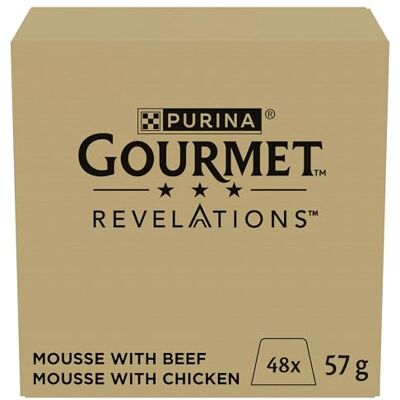 Gourmet Revelations Mousse Chicken and Beef Wet Cat Food 48x57g Gourmet Revelations Mousse Chicken and Beef Wet Cat Food 48x57g