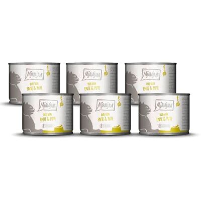 MjAMjAM Premium wet food for cats DUO of tender duck & good turkey on steamed pumpkin, 6 pack (6 x 200 g), grain-free with extra meat MjAMjAM Premium wet food for cats DUO of tender duck & good turkey on steamed pumpkin, 6 pack (6 x 200 g), grain-free with extra meat