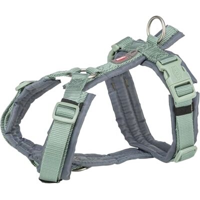 TRIXIE Premium Trekking harness, XS–S: 32–38 cm/13 mm, sage/graphite TRIXIE Premium Trekking harness, XS–S: 32–38 cm/13 mm, sage/graphite