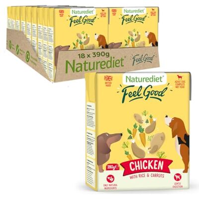 Naturediet Feel Good Wet Dog Food, Natural and Nutritionally Balanced, Chicken, 390g (Pack of 18) Naturediet Feel Good Wet Dog Food, Natural and Nutritionally Balanced, Chicken, 390g (Pack of 18)