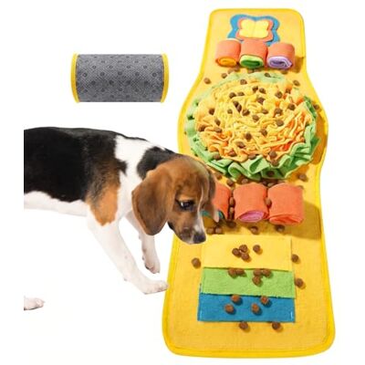 VINATO Dog Olfactory Mat, 80 x 29 cm Interactive Mat for Dogs, Non-Slip, Washable and Foldable Olfactory Mat Dog Mat for Dogs, Interactive Play for Cats and Rabbits, Yellow VINATO Dog Olfactory Mat, 80 x 29 cm Interactive Mat for Dogs, Non-Slip, Washable and Foldable Olfactory Mat Dog Mat for Dogs, Interactive Play for Cats and Rabbits, Yellow