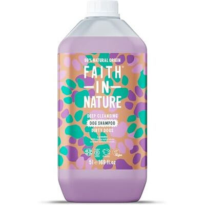 FAITH IN NATURE Natural Lavender Dog Shampoo, Vegan & Cruelty Free, No SLS,Silicones or Parabens, Deep Cleansing, For Dirty Dogs, 5L Refill Pack FAITH IN NATURE Natural Lavender Dog Shampoo, Vegan & Cruelty Free, No SLS,Silicones or Parabens, Deep Cleansing, For Dirty Dogs, 5L Refill Pack