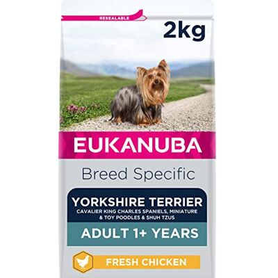 Eukanuba Complete Dry Dog Food for Adult Yorkshire Terrier Breed Types with Fresh Chicken 2 kg Eukanuba Complete Dry Dog Food for Adult Yorkshire Terrier Breed Types with Fresh Chicken 2 kg