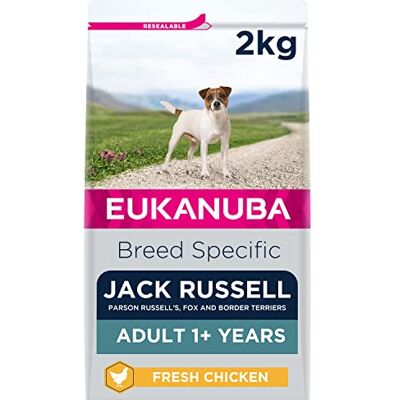 Eukanuba Jack Russell & Border Terrier Breeds With Fresh Chicken Complete Dry Dog Food For Adult Dogs 2KG Eukanuba Jack Russell & Border Terrier Breeds With Fresh Chicken Complete Dry Dog Food For Adult Dogs 2KG