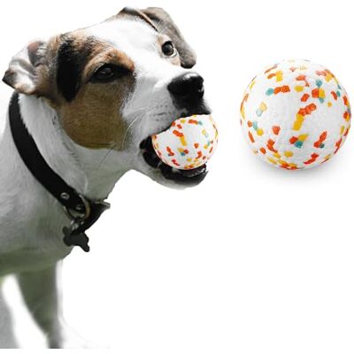 JEROCK Dog Balls, Indestructible Dog Toy for Aggressive Chewers, Durable High Elasticity Interactive Fetch Toy, Floats in Water & Safe on Teeth (2.5inches, 1PCS) JEROCK Dog Balls, Indestructible Dog Toy for Aggressive Chewers, Durable High Elasticity Interactive Fetch Toy, Floats in Water & Safe on Teeth (2.5inches, 1PCS)