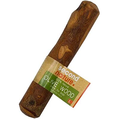 Second Nature Olive Wood Dog Chew Enriched with Olive Oil Natural, Hypoallergenic, Splinter-Free, Long Lasting and Suitable for Teething Large Second Nature Olive Wood Dog Chew Enriched with Olive Oil Natural, Hypoallergenic, Splinter-Free, Long Lasting and Suitable for Teething Large