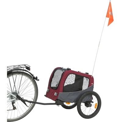 TRIXIE Dog Bike Trailer – safe pet transport – foldable – grey and red – Size S: 53 × 60 × 60/117 cm TRIXIE Dog Bike Trailer – safe pet transport – foldable – grey and red – Size S: 53 × 60 × 60/117 cm