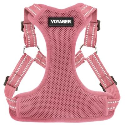 Best Pet Supplies Voyager Adjustable Dog Harness with Reflective Stripes by , Heavy-Duty Full Body No Pull Vest with Leash D-Ring, Breathable, Pink, size XL Best Pet Supplies Voyager Adjustable Dog Harness with Reflective Stripes by , Heavy-Duty Full Body No Pull Vest with Leash D-Ring, Breathable, Pink, size XL