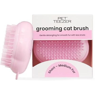 Tangle Teezer Pet Teezer Cat Brush For Kittens & Cats with Short to Medium Hair Two-Tiered Grooming Brush for Cats Adds Smoothness & Shine Pink Tangle Teezer Pet Teezer Cat Brush For Kittens & Cats with Short to Medium Hair Two-Tiered Grooming Brush for Cats Adds Smoothness & Shine Pink