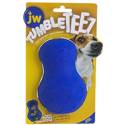 JW Tumble Teez Dog Toy Treat Dispenser Interactive Toy for Dogs Slow Release Treat Large Blue JW Tumble Teez Dog Toy Treat Dispenser Interactive Toy for Dogs Slow Release Treat Large Blue