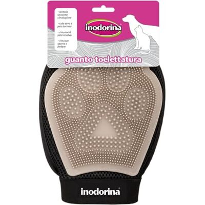 Inodorina Cat and Dog Hair Glove With soft bristles for grooming Detangles and removes excess hair Stimulates circulation and shines coat during shedding periods Inodorina Cat and Dog Hair Glove With soft bristles for grooming Detangles and removes excess hair Stimulates circulation and shines coat during shedding periods