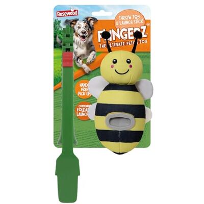 Rosewood Flingerz Bee Dog Toy Launcher – Durable Interactive Fetch Toy for Active Dogs – Long-Distance Throw Flinger for Outdoor Play & Exercise Rosewood Flingerz Bee Dog Toy Launcher – Durable Interactive Fetch Toy for Active Dogs – Long-Distance Throw Flinger for Outdoor Play & Exercise