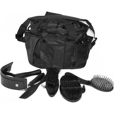 Rhinegold Grooming Bag with Kit-Black Rhinegold Grooming Bag with Kit-Black
