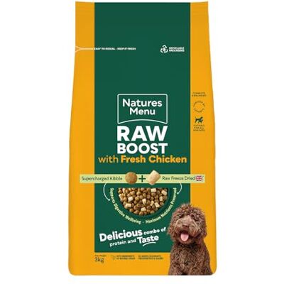 Natures Menu Raw boost Dry Food for Dogs with Fresh Chicken 3kg Natures Menu Raw boost Dry Food for Dogs with Fresh Chicken 3kg