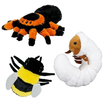 Ancol Play Time For Dogs Cuddly Critters with Squeak for Cuddling and Gentle Play PACK 3 BUG DESIGNS Bee Tarantula Grub Ancol Play Time For Dogs Cuddly Critters with Squeak for Cuddling and Gentle Play PACK 3 BUG DESIGNS Bee Tarantula Grub