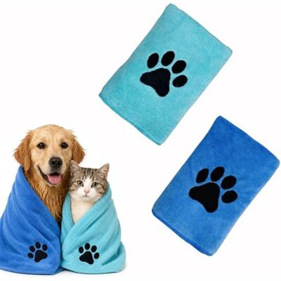 Admygo 2 Pack Microfiber Pet Towels, 50×100cm Ultra Absorbent & Quick Dry Fluffy Thick Lightweight Bath Towels for Dogs Cats, Durable Portable Fast Drying Grooming Towels, Blue & Green Admygo 2 Pack Microfiber Pet Towels, 50×100cm Ultra Absorbent & Quick Dry Fluffy Thick Lightweight Bath Towels for Dogs Cats, Durable Portable Fast Drying Grooming Towels, Blue & Green